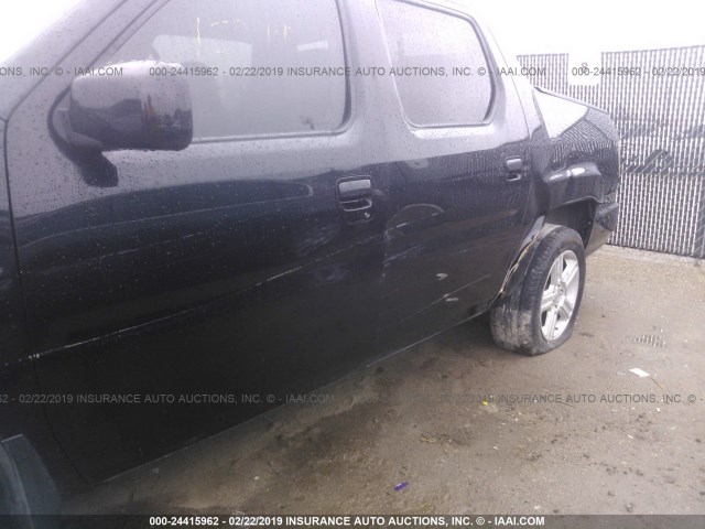 5FPYK1F51BB454775 - 2011 HONDA RIDGELINE RTL BLACK photo 6