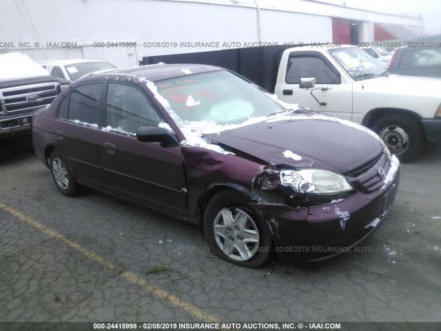 2HGES16533H582802 - 2003 HONDA CIVIC LX MAROON photo 1