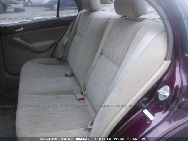 2HGES16533H582802 - 2003 HONDA CIVIC LX MAROON photo 8