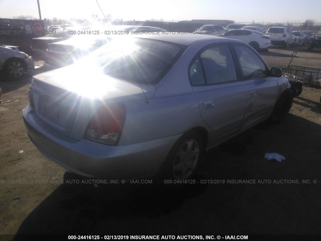 KMHDN46D24U731785 - 2004 HYUNDAI ELANTRA GLS/GT SILVER photo 4