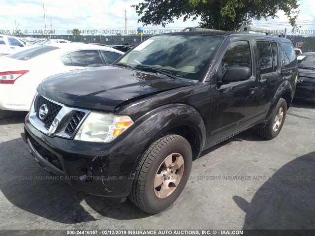 5N1AR1NNXBC633249 - 2011 NISSAN PATHFINDER S/LE/SE BLACK photo 2