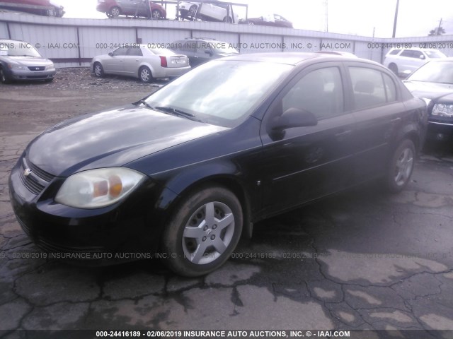 1G1AK55F377181503 - 2007 CHEVROLET COBALT LS BLACK photo 2