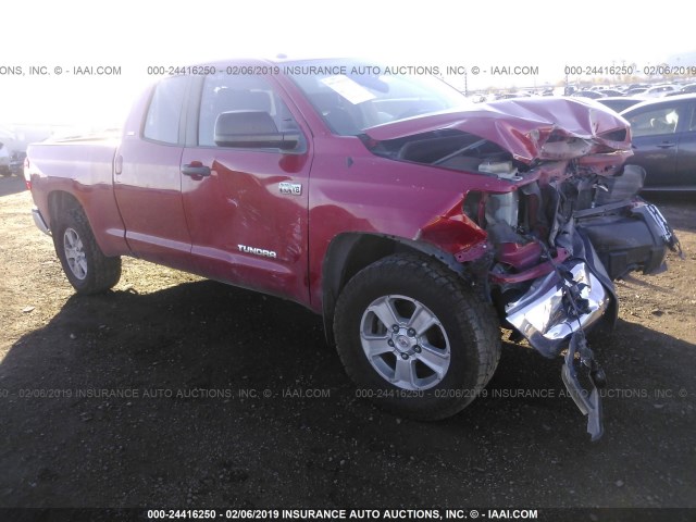 5TFUW5F12EX335630 - 2014 TOYOTA TUNDRA DOUBLE CAB SR/SR5 RED photo 1