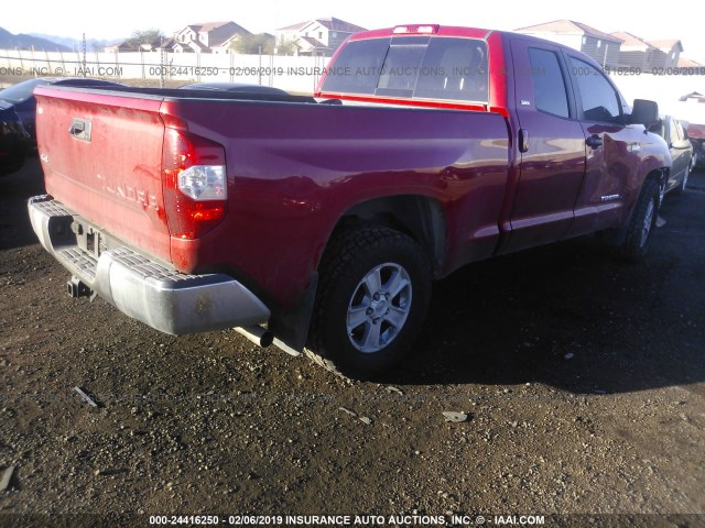 5TFUW5F12EX335630 - 2014 TOYOTA TUNDRA DOUBLE CAB SR/SR5 RED photo 4