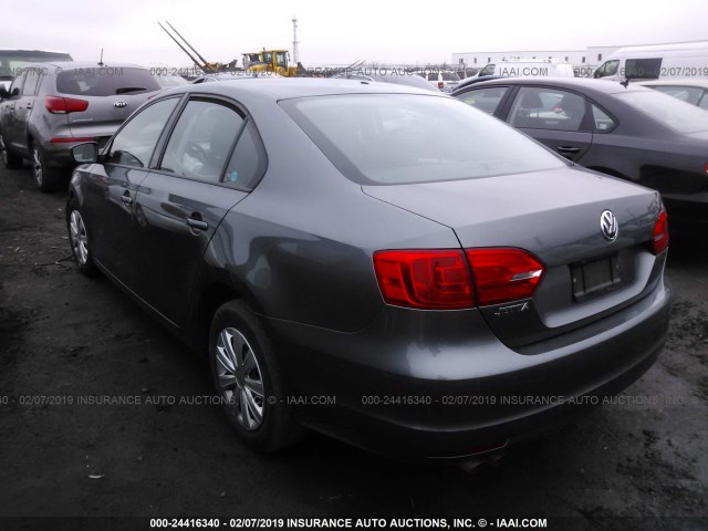 3VW1K7AJ9CM310984 - 2012 VOLKSWAGEN JETTA S GRAY photo 3