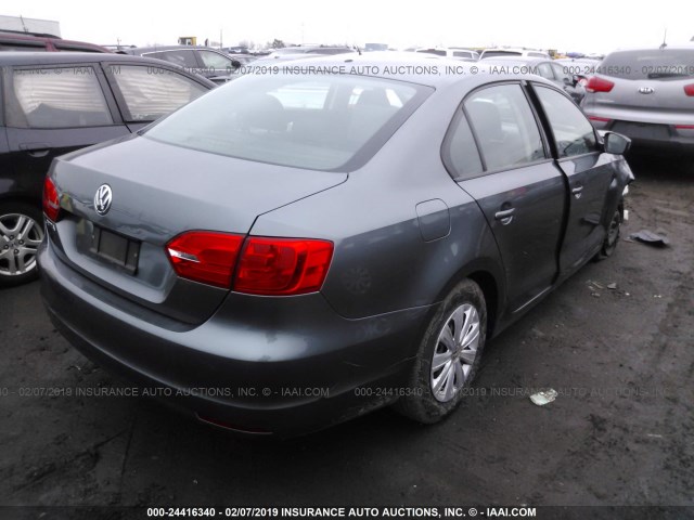 3VW1K7AJ9CM310984 - 2012 VOLKSWAGEN JETTA S GRAY photo 4