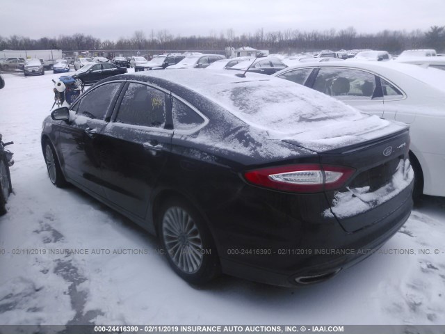 3FA6P0D9XER385028 - 2014 FORD FUSION TITANIUM BLACK photo 3