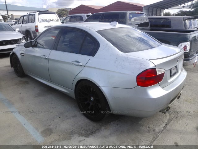 WBSVA93558E215024 - 2008 BMW M3 SILVER photo 3