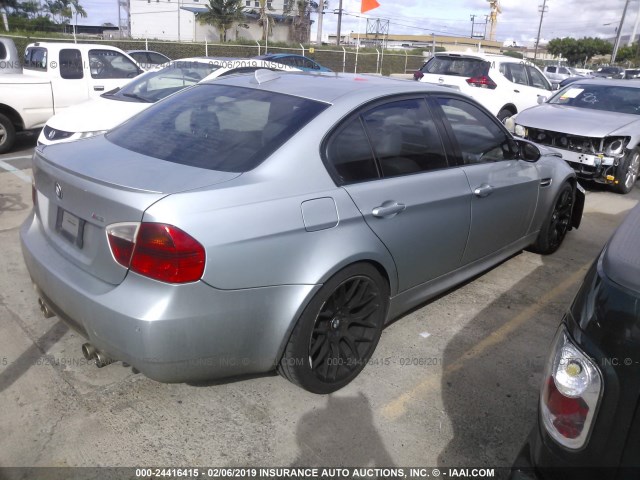 WBSVA93558E215024 - 2008 BMW M3 SILVER photo 4