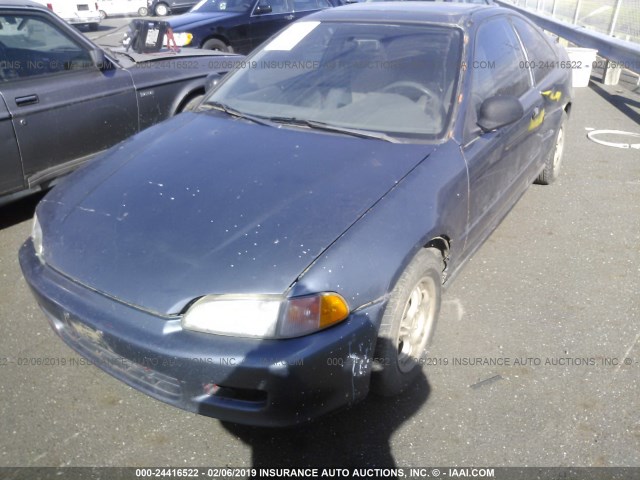 1HGEJ2121SL045689 - 1995 HONDA CIVIC DX BLUE photo 2