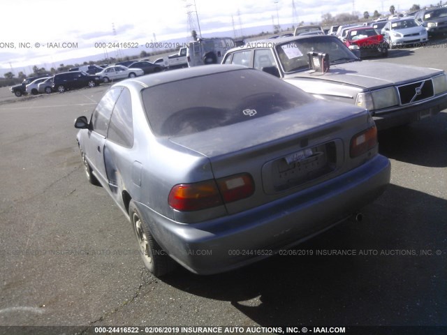 1HGEJ2121SL045689 - 1995 HONDA CIVIC DX BLUE photo 3