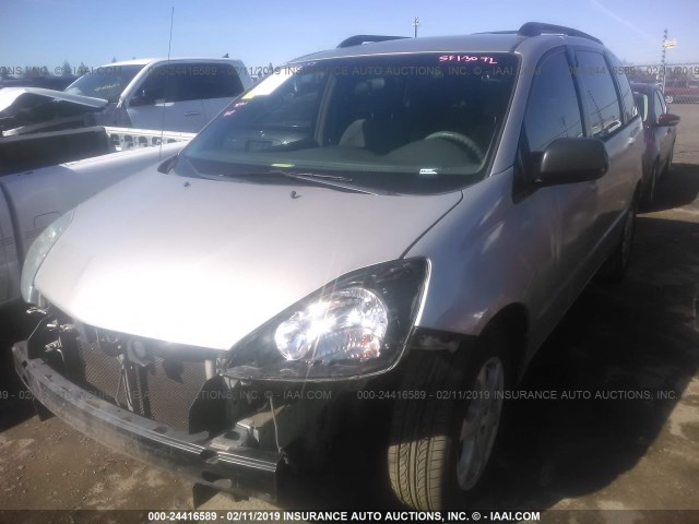 5TDZA23C04S161750 - 2004 TOYOTA SIENNA CE/LE SILVER photo 2