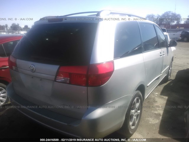 5TDZA23C04S161750 - 2004 TOYOTA SIENNA CE/LE SILVER photo 4