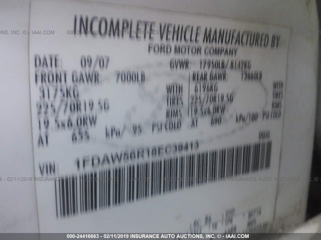 1FDAW56R18EC39413 - 2008 FORD F550 SUPER DUTY Unknown photo 9