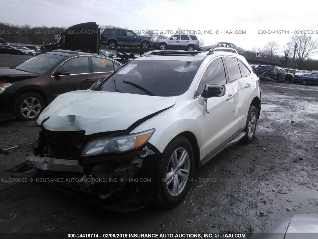 5J8TB4H54DL017436 - 2013 ACURA RDX TECHNOLOGY WHITE photo 2