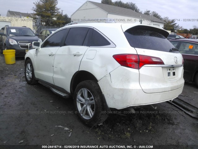 5J8TB4H54DL017436 - 2013 ACURA RDX TECHNOLOGY WHITE photo 3