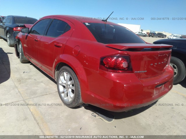 1C3CDZBG7DN636959 - 2013 DODGE AVENGER R/T RED photo 3