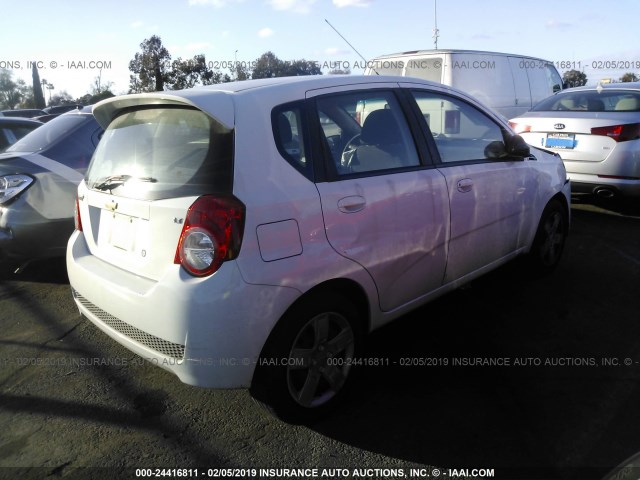 KL1TG6DE5BB171455 - 2011 CHEVROLET AVEO LT WHITE photo 4