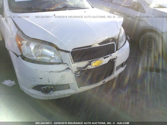 KL1TG6DE5BB171455 - 2011 CHEVROLET AVEO LT WHITE photo 6