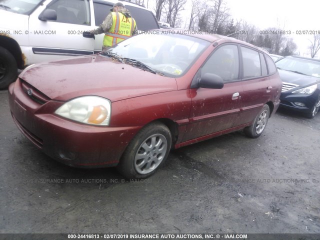 KNADC165836130463 - 2003 KIA RIO CINCO ORANGE photo 2