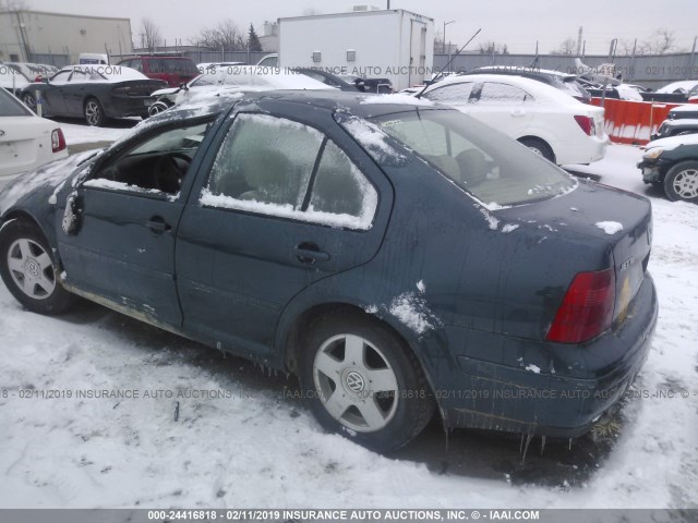 3VWSE69M92M111839 - 2002 VOLKSWAGEN JETTA GLS Կանաչ լուսանկար 3