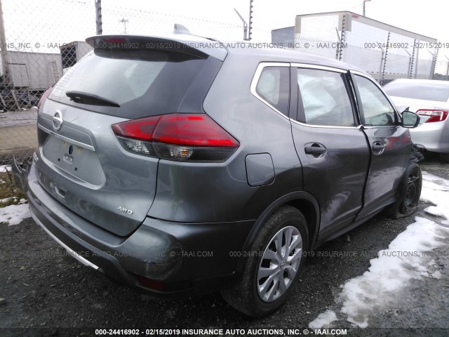 KNMAT2MVXHP508072 - 2017 NISSAN ROGUE S/SV GRAY photo 4