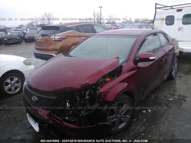 KNAFU6A26A5308132 - 2010 KIA FORTE EX RED photo 2