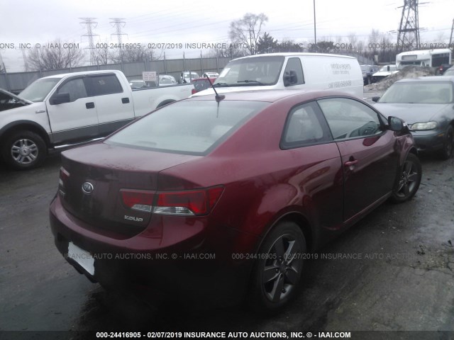 KNAFU6A26A5308132 - 2010 KIA FORTE EX RED photo 4