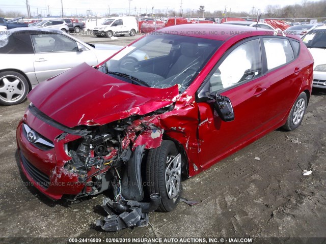 KMHCT5AE0EU160242 - 2014 HYUNDAI ACCENT GLS/GS RED photo 2