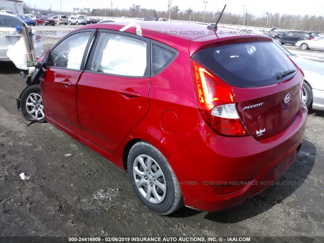 KMHCT5AE0EU160242 - 2014 HYUNDAI ACCENT GLS/GS RED photo 3