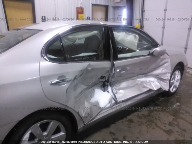 JTHBA30G065167943 - 2006 LEXUS ES 330 SILVER photo 6