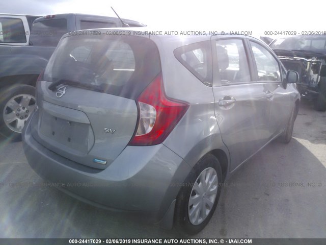 3N1CE2CP9EL423935 - 2014 NISSAN VERSA NOTE S/S PLUS/SV/SL GRAY photo 4