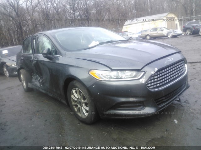 1FA6P0G71F5111165 - 2015 FORD FUSION S GRAY photo 1