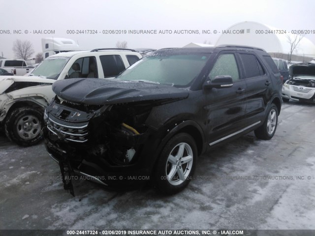 1FM5K8DH2GGC84677 - 2016 FORD EXPLORER XLT BLACK photo 2