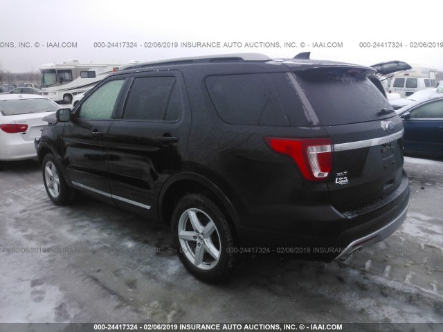 1FM5K8DH2GGC84677 - 2016 FORD EXPLORER XLT BLACK photo 3