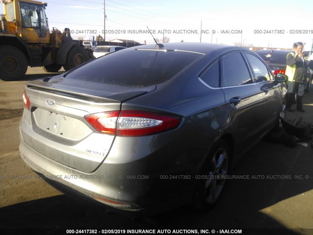 3FA6P0LU6ER306220 - 2014 FORD FUSION SE HYBRID GRAY photo 4