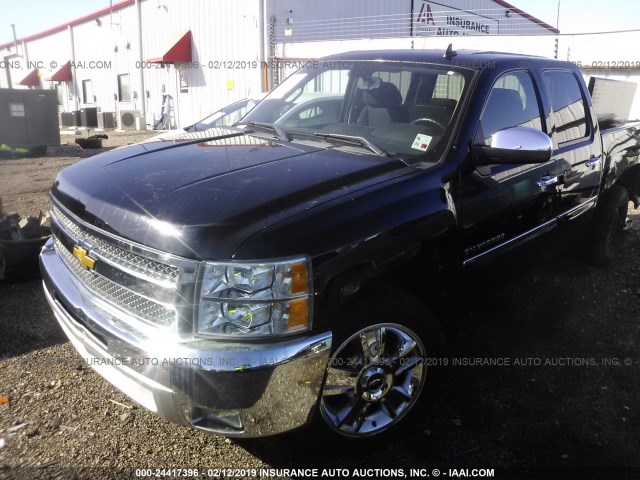 3GCPCSE02CG162061 - 2012 CHEVROLET SILVERADO C1500 LT BLACK photo 2