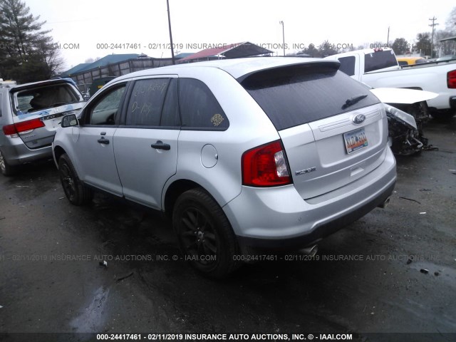 2FMDK3GC1DBB23982 - 2013 FORD EDGE SE SILVER photo 3