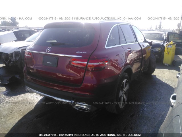 WDC0G4KB0KV118289 - 2019 MERCEDES-BENZ GLC 300 4MATIC RED photo 4