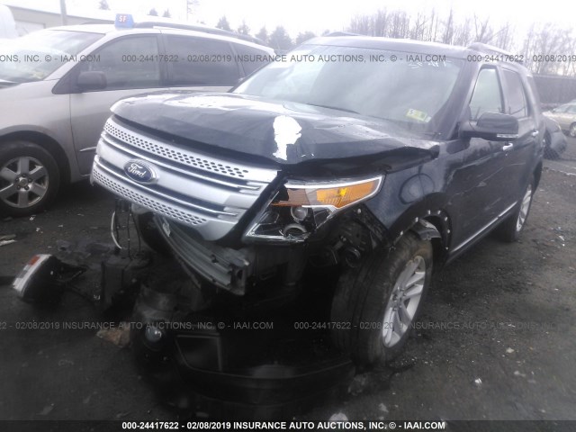 1FM5K8D89EGC45467 - 2014 FORD EXPLORER XLT BLACK photo 2