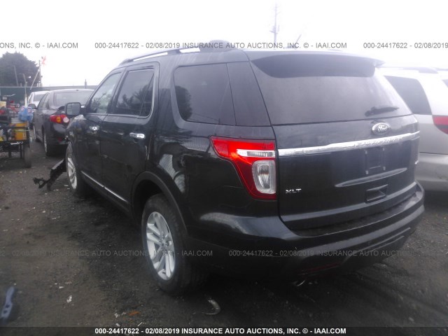 1FM5K8D89EGC45467 - 2014 FORD EXPLORER XLT BLACK photo 3