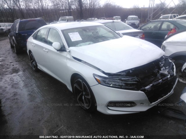 1HGCV1F35JA095321 - 2018 HONDA ACCORD SPORT WHITE photo 1