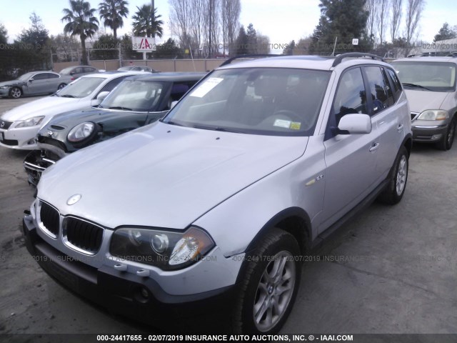 WBXPA73454WB27077 - 2004 BMW X3 2.5I SILVER photo 2