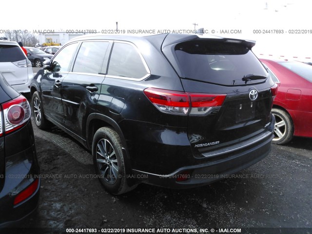 5TDJZRFH0HS378470 - 2017 TOYOTA HIGHLANDER SE/XLE BLACK photo 3