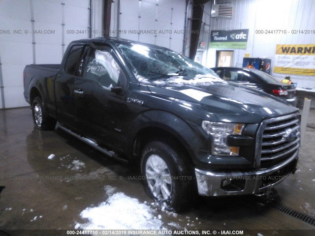 1FTEX1EP2FKD27882 - 2015 FORD F150 SUPER CAB GRAY photo 1