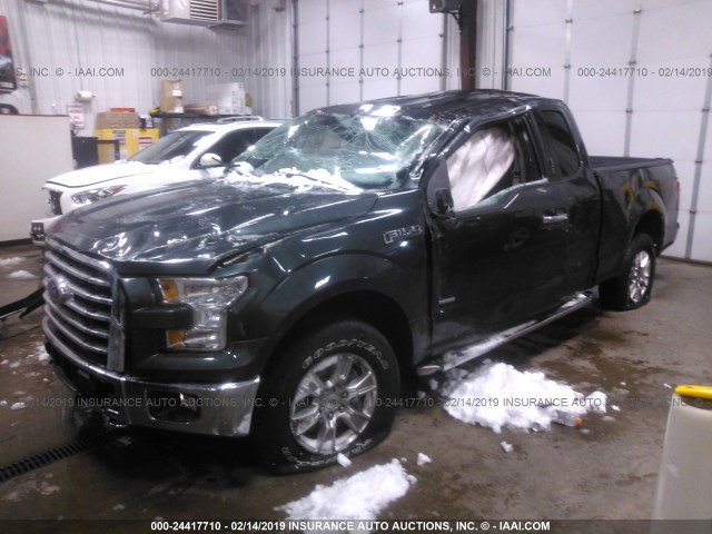 1FTEX1EP2FKD27882 - 2015 FORD F150 SUPER CAB GRAY photo 2