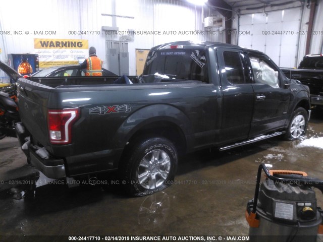 1FTEX1EP2FKD27882 - 2015 FORD F150 SUPER CAB GRAY photo 4