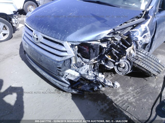 5TDBK3EH8CS141547 - 2012 TOYOTA HIGHLANDER SE BLUE photo 6