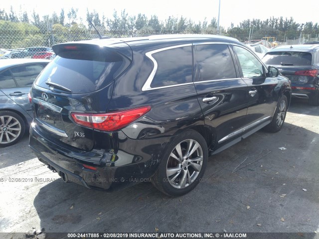 5N1AL0MM1DC302499 - 2013 INFINITI JX35 BLACK photo 4