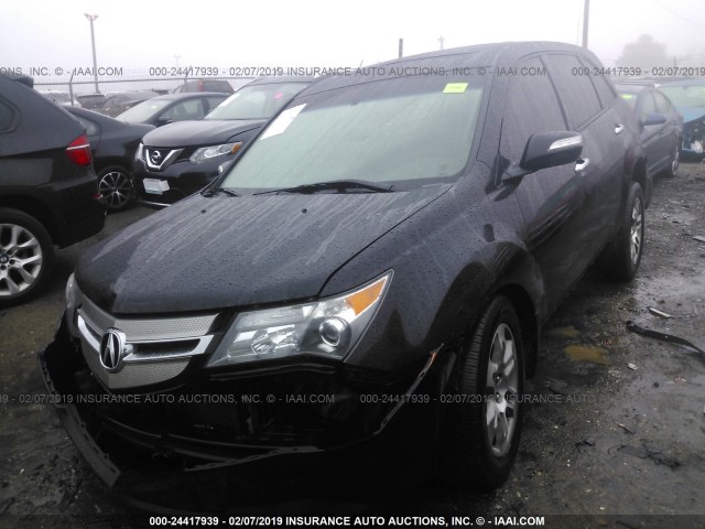 2HNYD28338H511303 - 2008 ACURA MDX TECHNOLOGY BLACK photo 2